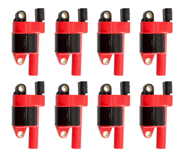 REV Ignition 8 High Output GM 12573190 Round Ignition Coils RD1005R