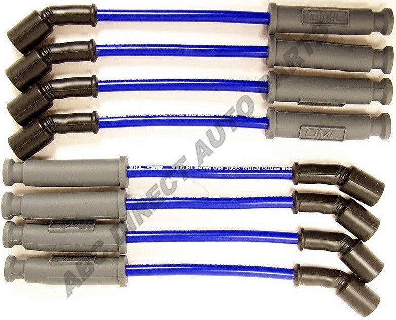 GM High Performance 10 mm Blue Spark Plug Wire Set 48314B For Use with Round Coil Only